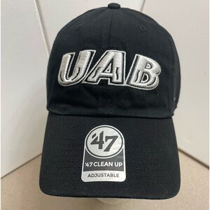 UAB Blazers Birmingham Hat Cap 47 Brand Clean Up Black Adjustable Strapback NEW